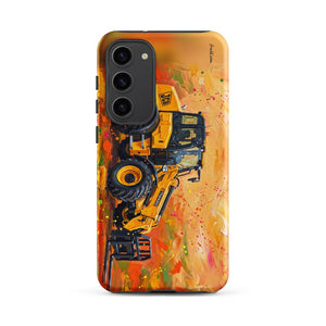 Furrow & Fields Tough case for Samsung® Matte / Samsung Galaxy S23 Plus JCB TM420 Splash Art | Tough case for Samsung® Quality Farmers Merch