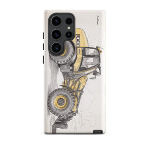 Furrow & Fields Tough case for Samsung® Matte / Samsung Galaxy S23 Ultra JCB TM420 Pencil Sketch | Tough case for Samsung® Quality Farmers Merch