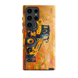 Furrow & Fields Tough case for Samsung® Matte / Samsung Galaxy S23 Ultra JCB TM420 Splash Art | Tough case for Samsung® Quality Farmers Merch