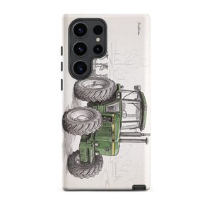Furrow & Fields Tough case for Samsung® Matte / Samsung Galaxy S23 Ultra John Deere 4350 Pencil Sketch | Tough case for Samsung® Quality Farmers Merch