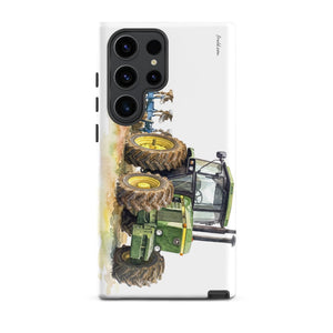 Furrow & Fields Tough case for Samsung® Matte / Samsung Galaxy S23 Ultra John Deere 4350 Watercolor | Tough case for Samsung® Quality Farmers Merch