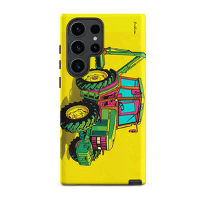 Furrow & Fields Tough case for Samsung® Matte / Samsung Galaxy S23 Ultra John Deere 6910 with Hedge Cutter Pop Art | Tough case for Samsung® Quality Farmers Merch