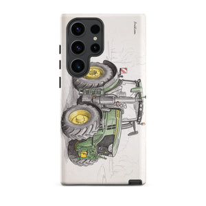 Furrow & Fields Tough case for Samsung® Matte / Samsung Galaxy S23 Ultra John Deere 6R 250 Pencil Sketch | Tough case for Samsung® Quality Farmers Merch