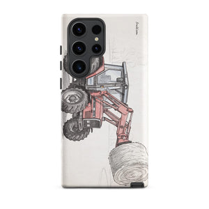 Furrow & Fields Tough case for Samsung® Matte / Samsung Galaxy S23 Ultra Massey Ferguson 3070 Autotronic Pencil Sketch | Tough case for Samsung® Quality Farmers Merch