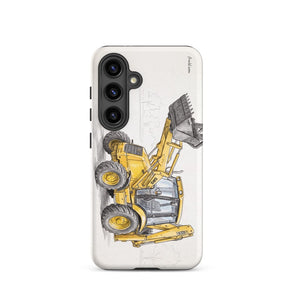 Furrow & Fields Tough case for Samsung® Matte / Samsung Galaxy S24 JCB 3CX Sitemaster SRS Pencil Sketch | Tough case for Samsung® Quality Farmers Merch