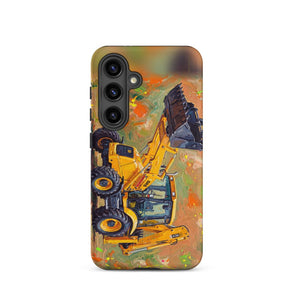 Furrow & Fields Tough case for Samsung® Matte / Samsung Galaxy S24 JCB 3CX Sitemaster SRS Splash Art | Tough case for Samsung® Quality Farmers Merch