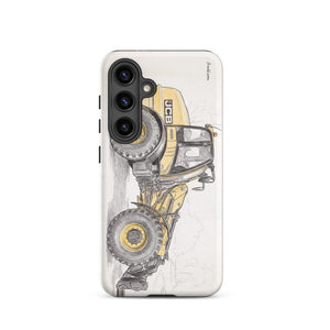 Furrow & Fields Tough case for Samsung® Matte / Samsung Galaxy S24 JCB TM420 Pencil Sketch | Tough case for Samsung® Quality Farmers Merch