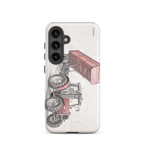 Furrow & Fields Tough case for Samsung® Matte / Samsung Galaxy S24 Massey Ferguson 6180 Pencil Sketch | Tough case for Samsung® Quality Farmers Merch