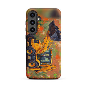 Furrow & Fields Tough case for Samsung® Matte / Samsung Galaxy S24 Plus JCB 3CX Sitemaster SRS Splash Art | Tough case for Samsung® Quality Farmers Merch