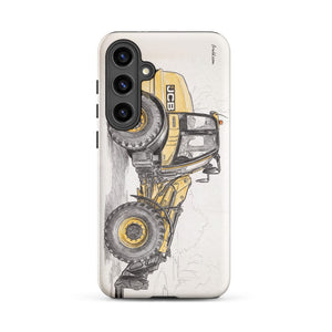 Furrow & Fields Tough case for Samsung® Matte / Samsung Galaxy S24 Plus JCB TM420 Pencil Sketch | Tough case for Samsung® Quality Farmers Merch