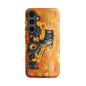 Furrow & Fields Tough case for Samsung® Matte / Samsung Galaxy S24 Plus JCB TM420 Splash Art | Tough case for Samsung® Quality Farmers Merch