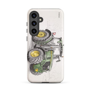 Furrow & Fields Tough case for Samsung® Matte / Samsung Galaxy S24 Plus John Deere 6R 250 Pencil Sketch | Tough case for Samsung® Quality Farmers Merch