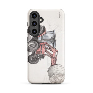 Furrow & Fields Tough case for Samsung® Matte / Samsung Galaxy S24 Plus Massey Ferguson 3070 Autotronic Pencil Sketch | Tough case for Samsung® Quality Farmers Merch