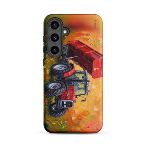 Furrow & Fields Tough case for Samsung® Matte / Samsung Galaxy S24 Plus Massey Ferguson 6180 Splash Art | Tough case for Samsung® Quality Farmers Merch