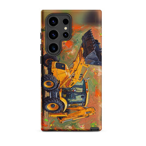 Furrow & Fields Tough case for Samsung® Matte / Samsung Galaxy S24 Ultra JCB 3CX Sitemaster SRS Splash Art | Tough case for Samsung® Quality Farmers Merch