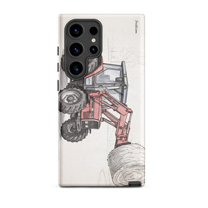 Furrow & Fields Tough case for Samsung® Matte / Samsung Galaxy S24 Ultra Massey Ferguson 3070 Autotronic Pencil Sketch | Tough case for Samsung® Quality Farmers Merch