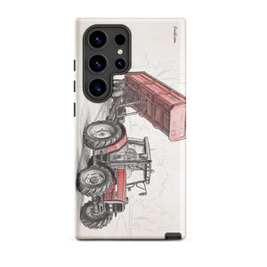 Furrow & Fields Tough case for Samsung® Matte / Samsung Galaxy S24 Ultra Massey Ferguson 6180 Pencil Sketch | Tough case for Samsung® Quality Farmers Merch