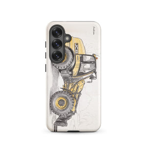 Furrow & Fields Tough case for Samsung® Matte / Samsung Galaxy S25 JCB TM420 Pencil Sketch | Tough case for Samsung® Quality Farmers Merch