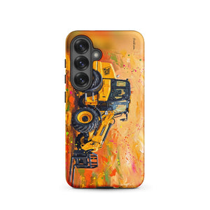 Furrow & Fields Tough case for Samsung® Matte / Samsung Galaxy S25 JCB TM420 Splash Art | Tough case for Samsung® Quality Farmers Merch
