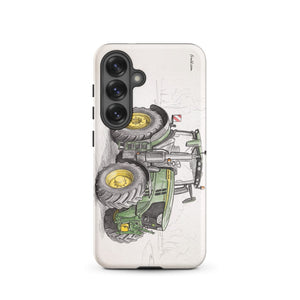 Furrow & Fields Tough case for Samsung® Matte / Samsung Galaxy S25 John Deere 6R 250 Pencil Sketch | Tough case for Samsung® Quality Farmers Merch