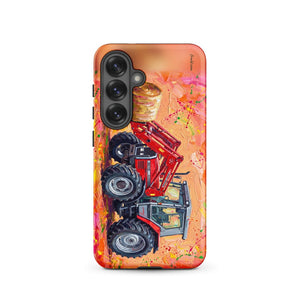Furrow & Fields Tough case for Samsung® Matte / Samsung Galaxy S25 Massey Ferguson 3070 Autotronic Splash Art | Tough case for Samsung® Quality Farmers Merch