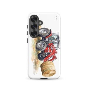 Furrow & Fields Tough case for Samsung® Matte / Samsung Galaxy S25 Massey Ferguson 3070 Autotronic Watercolor | Tough case for Samsung® Quality Farmers Merch
