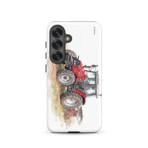 Furrow & Fields Tough case for Samsung® Matte / Samsung Galaxy S25 Massey Ferguson 6255 Watercolor | Tough case for Samsung® Quality Farmers Merch
