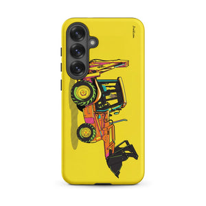 Furrow & Fields Tough case for Samsung® Matte / Samsung Galaxy S25 Plus JCB 3CX Sitemaster SRS Pop Art | Tough case for Samsung® Quality Farmers Merch