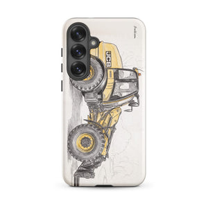 Furrow & Fields Tough case for Samsung® Matte / Samsung Galaxy S25 Plus JCB TM420 Pencil Sketch | Tough case for Samsung® Quality Farmers Merch