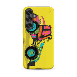 Furrow & Fields Tough case for Samsung® Matte / Samsung Galaxy S25 Plus JCB TM420 Pop Art | Tough case for Samsung® Quality Farmers Merch