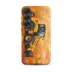 Furrow & Fields Tough case for Samsung® Matte / Samsung Galaxy S25 Plus JCB TM420 Splash Art | Tough case for Samsung® Quality Farmers Merch