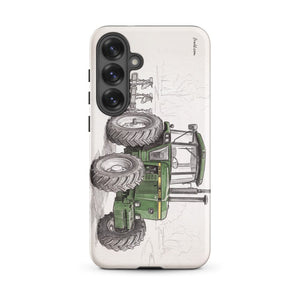 Furrow & Fields Tough case for Samsung® Matte / Samsung Galaxy S25 Plus John Deere 4350 Pencil Sketch | Tough case for Samsung® Quality Farmers Merch