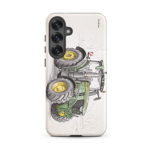 Furrow & Fields Tough case for Samsung® Matte / Samsung Galaxy S25 Plus John Deere 6R 250 Pencil Sketch | Tough case for Samsung® Quality Farmers Merch