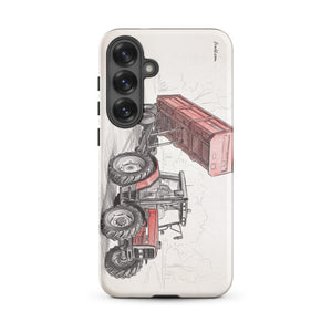 Furrow & Fields Tough case for Samsung® Matte / Samsung Galaxy S25 Plus Massey Ferguson 6180 Pencil Sketch | Tough case for Samsung® Quality Farmers Merch