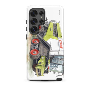 Furrow & Fields Tough case for Samsung® Matte / Samsung Galaxy S25 Ultra CLAAS Lexion 8600 TerraTrac Watercolor | Tough case for Samsung® Quality Farmers Merch