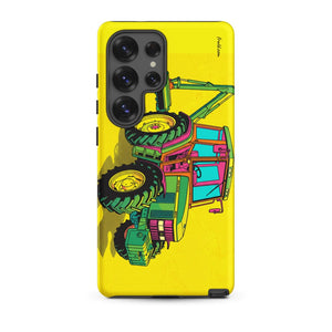 Furrow & Fields Tough case for Samsung® Matte / Samsung Galaxy S25 Ultra John Deere 6910 with Hedge Cutter Pop Art | Tough case for Samsung® Quality Farmers Merch