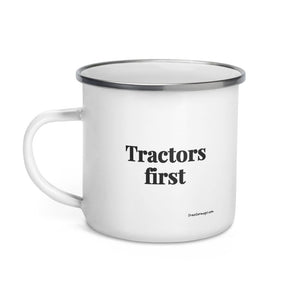 Furrow & Fields Tractors First | Enamel Mug Quality Farmers Merch