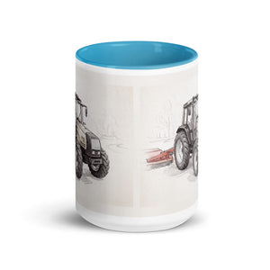 Furrow & Fields Valtra 6750 Pencil Sketch | 15 oz Mug with Color Inside Quality Farmers Merch