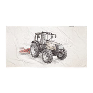 Furrow & Fields Valtra 6750 Pencil Sketch | Beach Towel Quality Farmers Merch
