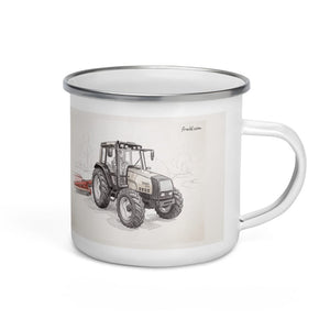 Furrow & Fields Valtra 6750 Pencil Sketch | Enamel Mug Quality Farmers Merch