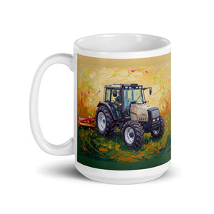 Furrow & Fields Valtra 6750 Splash Art | White Glossy Mug Quality Farmers Merch