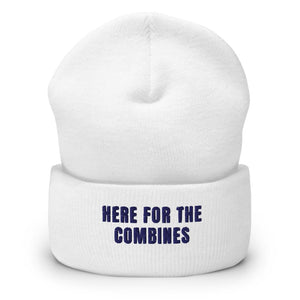 Furrow & Fields White Here for the Combines | Cuffed Beanie Quality Farmers Merch