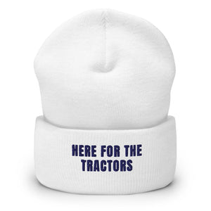 Furrow & Fields White Here for the Tractors | Cuffed Beanie Quality Farmers Merch
