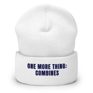 Furrow & Fields White One More Thing: Combines | Cuffed Beanie Quality Farmers Merch