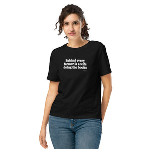 Furrow & Fields Women's T-shirt Black / S Behind Every Farmer Is a Wife Doing the Books | Women's Premium T-shirt Quality Farmers Merch