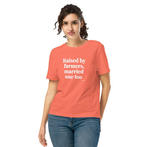 Furrow & Fields Women's T-shirt Fiesta / S Raised by Farmers, Married One Too | Women's Premium T-shirt Quality Farmers Merch