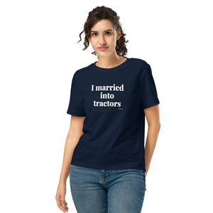 Furrow & Fields Women's T-shirt French Navy / S I Married Into Tractors | Women's Premium T-shirt Quality Farmers Merch