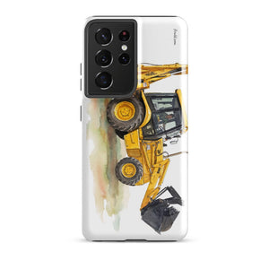 Furrow & Fields Tough case for Samsung® Glossy / Samsung Galaxy S21 Ultra JCB 3CX Sitemaster SRS Watercolor | Tough case for Samsung® Quality Farmers Merch