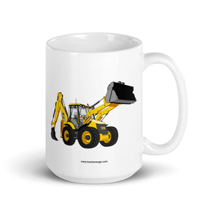 JCB 15 oz JCB 5CX Backhoe | White glossy mug Quality Farmers Merch