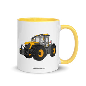 JCB Yellow / 11 oz JCB Fastrac 4220 Icon | Mug with Color Inside Quality Farmers Merch